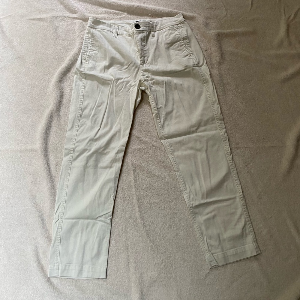 J Crew Factory High-rise girlfriend chino pant in marine salt